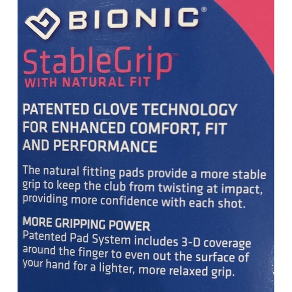 Women’s Bionic StableGrip Natural Fit Golf Glove Size ML Left Hand (1) New WTags - Picture 5 of 6